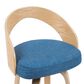 Armen Living Sonia Swivel Bar Height Stool with Blue Upholstery in Oak, , large