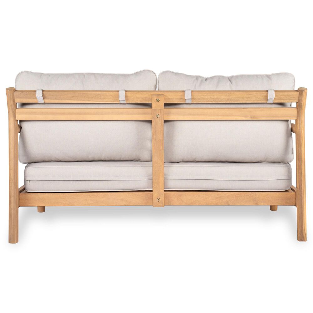 Hearth and Haven Outdoor Loveseat with Cushions and Teak Frame in Beige, , large