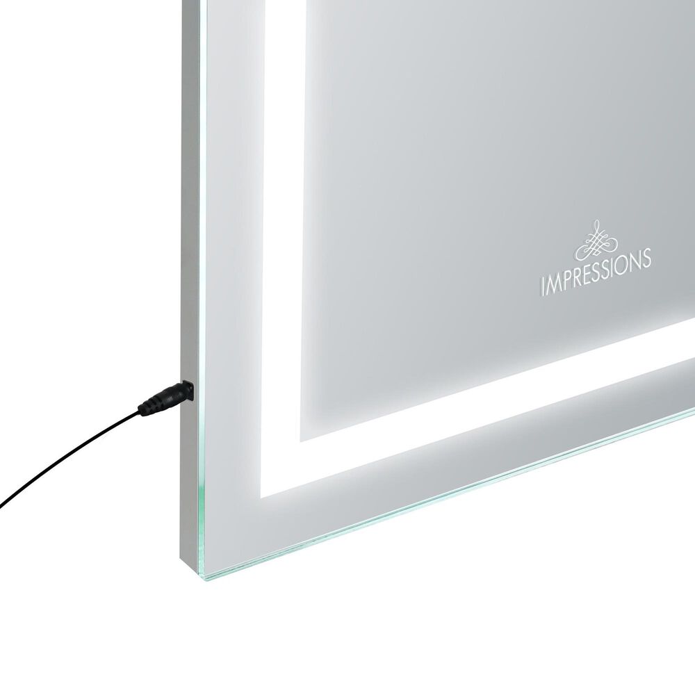 Impressions Vanity Stage Lite Rectanglar Full Length Vanity Mirror in Silver, , large