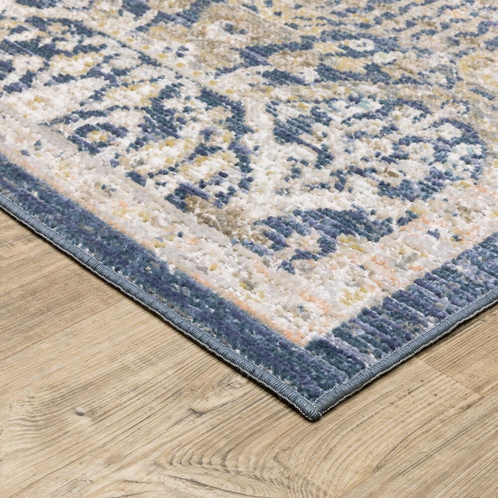 ROW by Oriental Weavers Cavett CAV06 Blue and Gold 9'10" x 13' Area Rug, , large