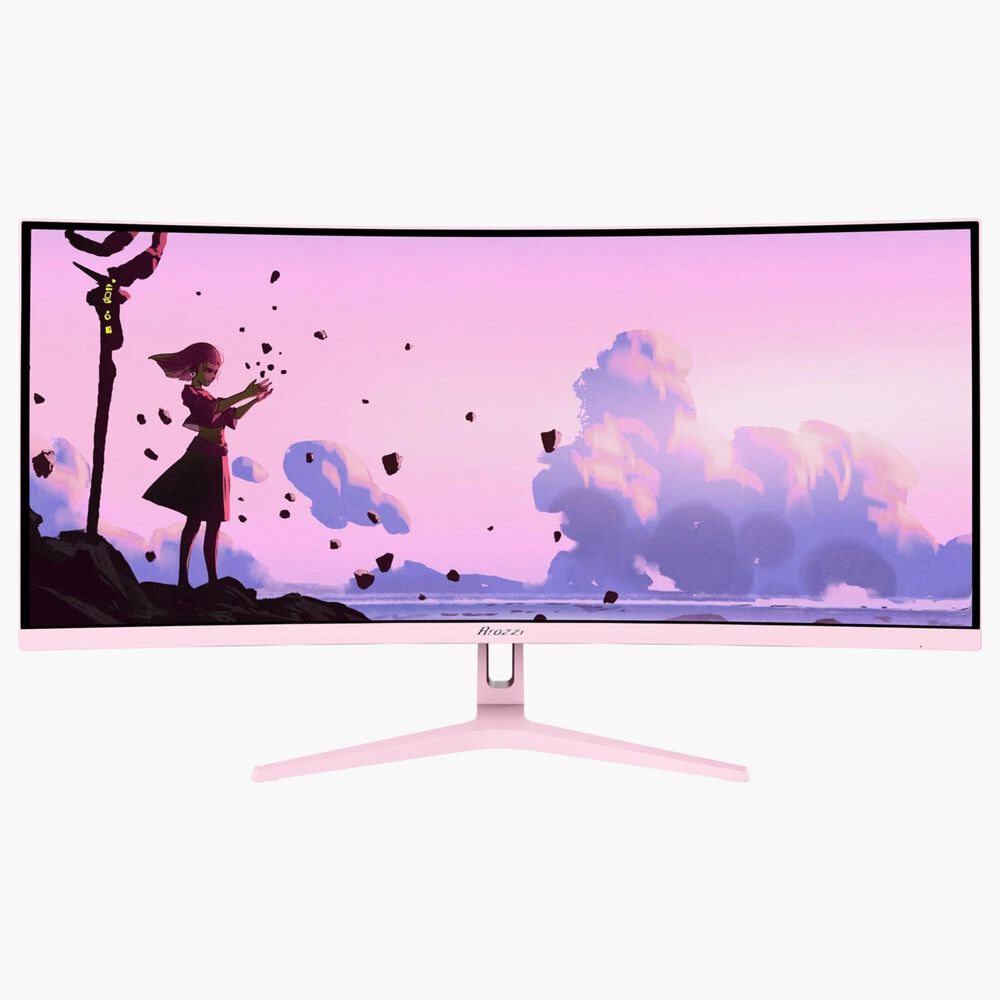 Arozzi Nova 34" Curved VA 165Hz Gaming Monitor in Pink, , large