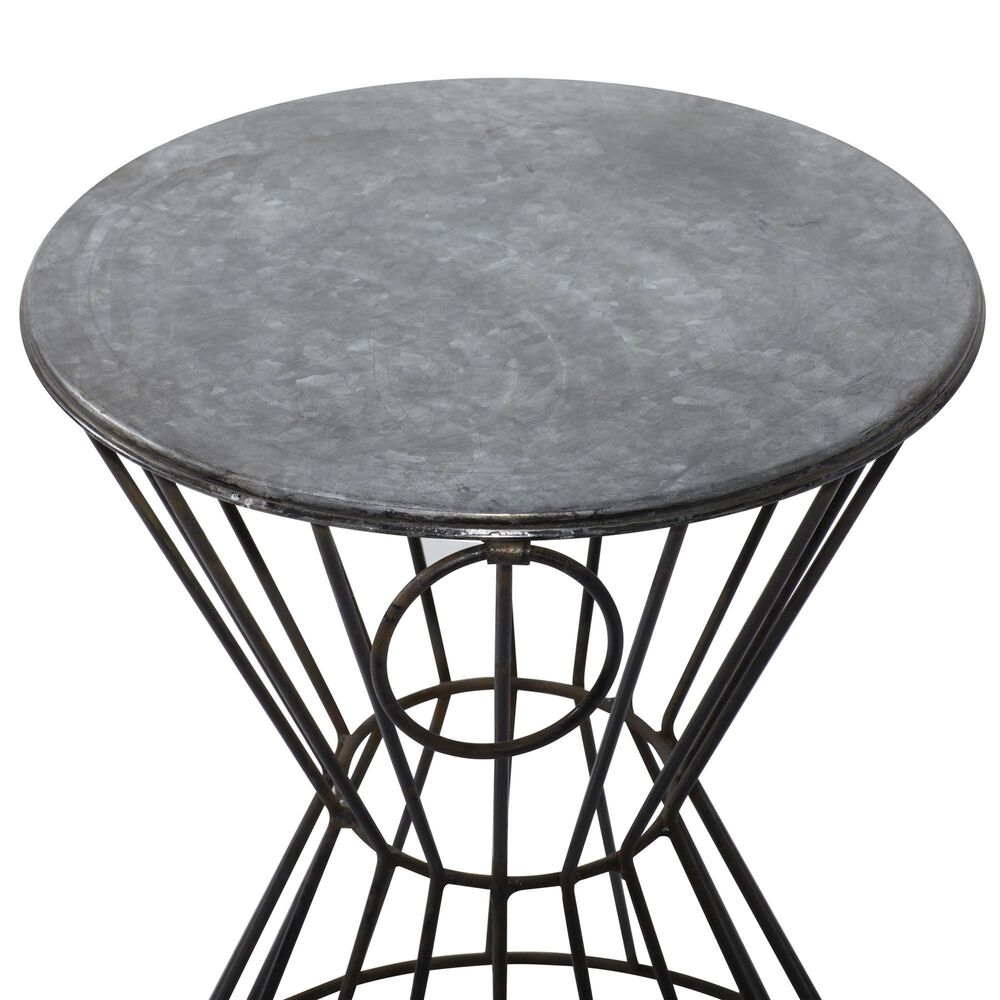 Uma Enterprises Drum Accent Table in Black and Gray, , large