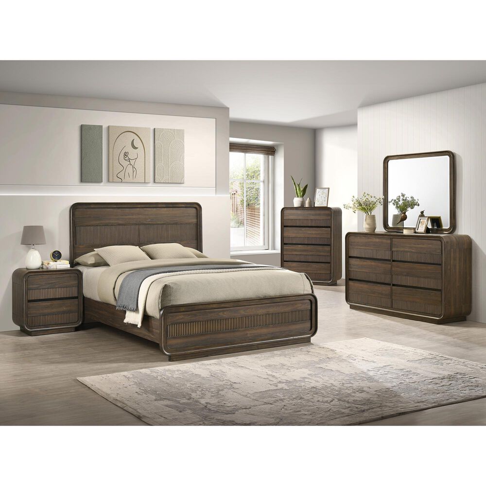 Crown Mark Kinkaid 2-Drawer Nightstand in Brown, , large