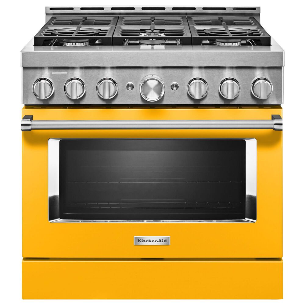 KitchenAid 5.1 Cu. Ft. Freestanding Gas Range with 6 Burners in Yellow Pepper, , large