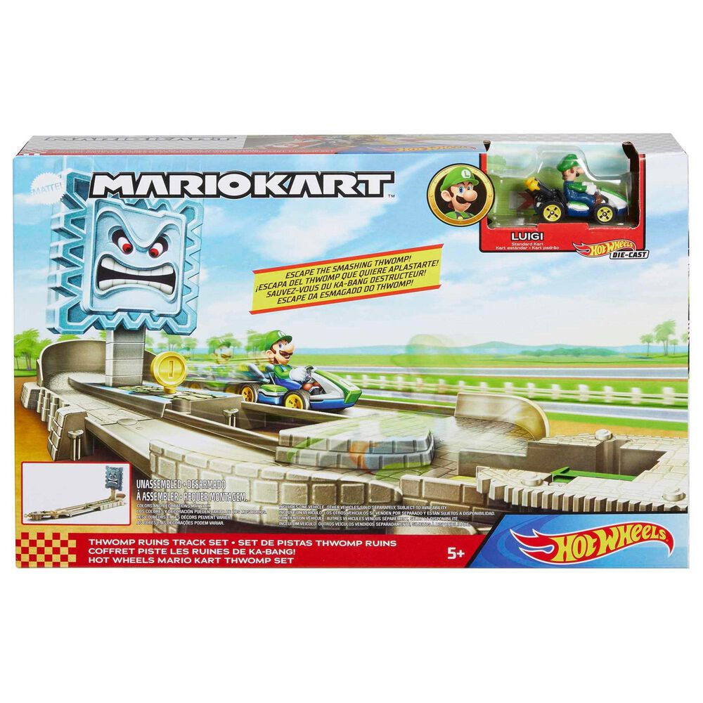 Hot Wheels Mario Kart Thwomp Ruins Track Set in Multicolor, , large