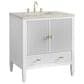 James Martin Myrrin 30" Single Bathroom Vanity in Bright White with 3 cm Charcoal Soapstone Silestone Top and Rectangular Sink, , large