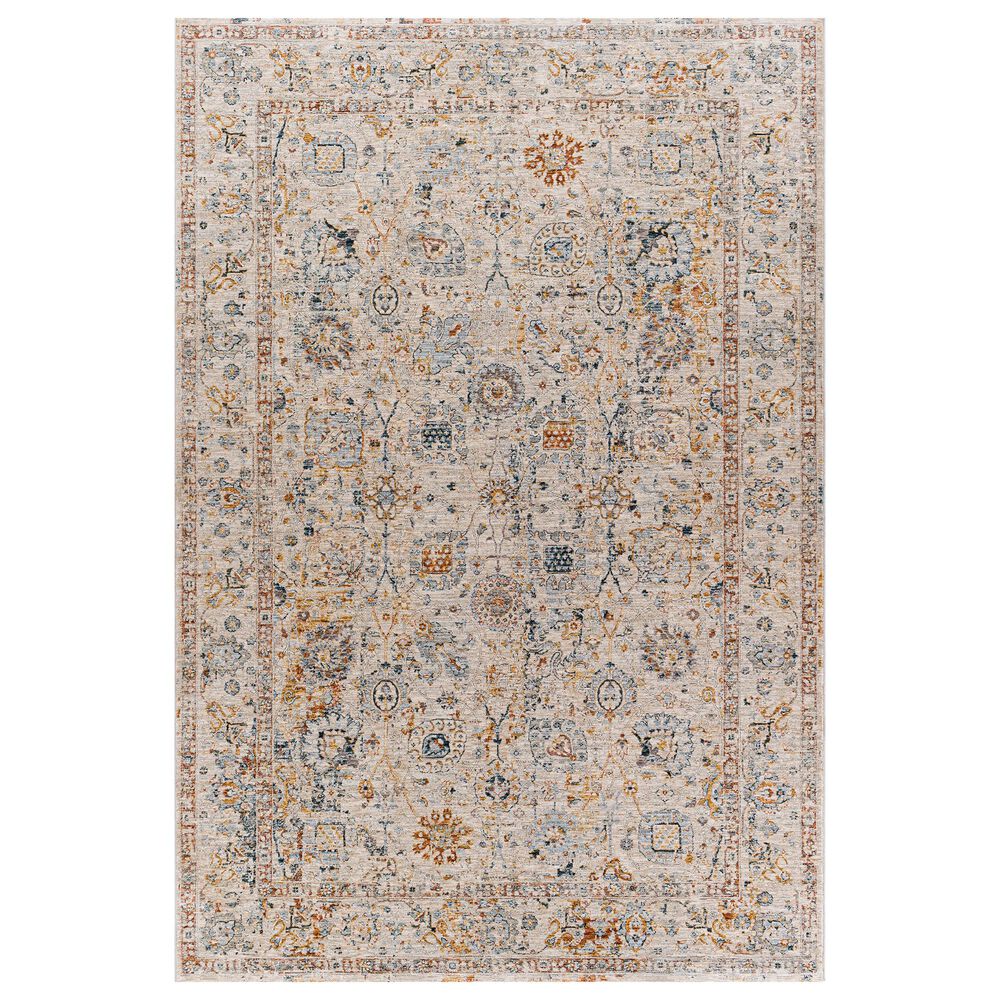 Surya Laila LAA-2317 6"7" x 9"6" Teal, Orange, Sage, Saffron, Gray and Cream Area Rug, , large