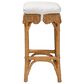 Baxton Studio Muy Scallop Rattan Bar Stool in Honey, , large