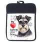 1 Brilliant Gift Heart Paws Schnauzer Pot Holder in White, , large