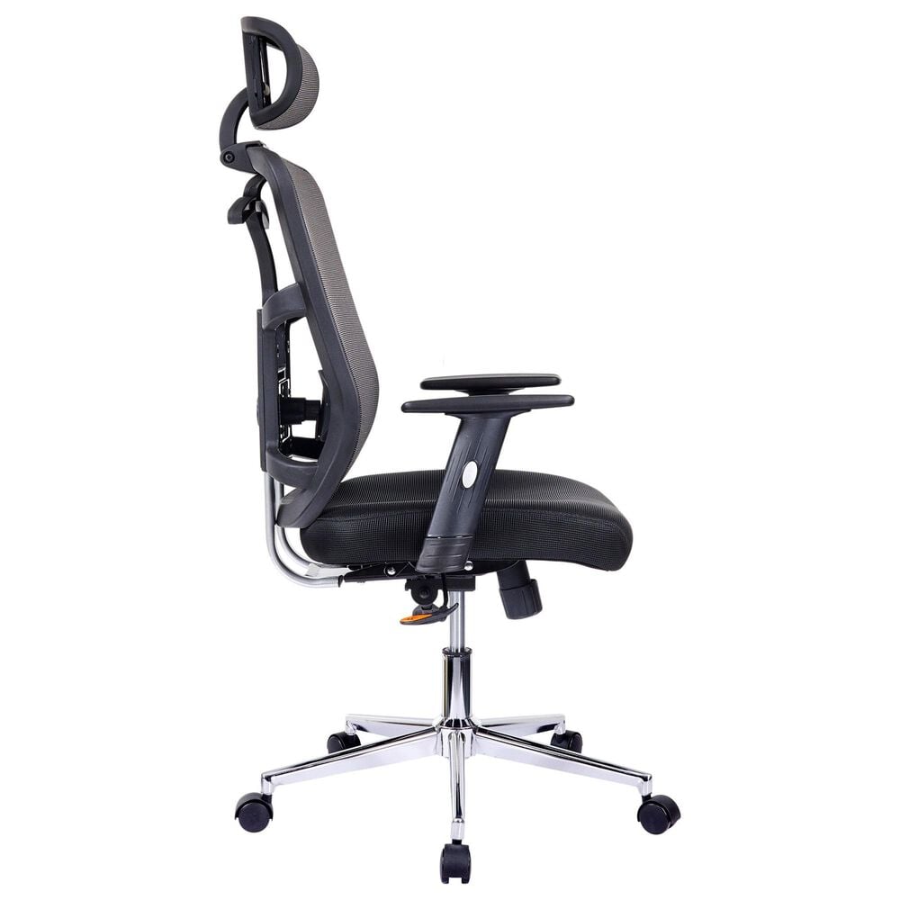 Rta Products Llc High Back Executive Mesh Office Chair with Arms and Lumbar Support in Black, , large