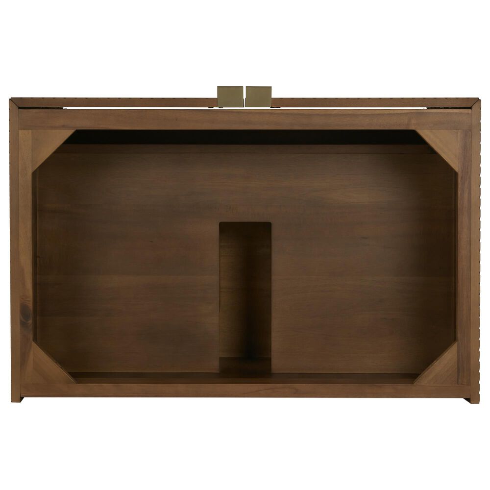 James Martin Vanities Marcello 36" Wall Mounted Single Bathroom Vanity in Chestnut with 3 cm Parisien Bleu Quartz Top and Rectangular Sink, , large