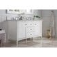 James Martin Vanities Palisades 60" Double Bathroom Vanity in Bright White with 3 cm Arctic Fall Solid Surface Top and Rectangular Sinks, , large