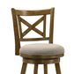 Armen Living Kodi Swivel Bar Height Stool with Static Gray in Sepia Brown, , large