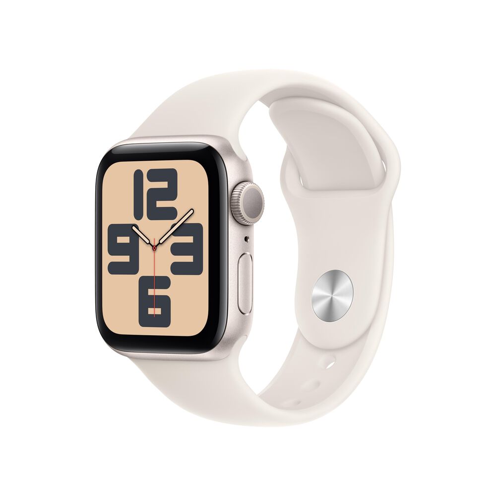Apple Watch SE GPS 40mm Starlight Aluminum Case with Starlight Sport Band - S/M, , large