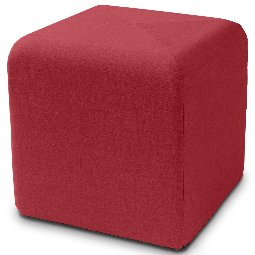Jaxx Monroe Small Ottoman in Poppy Red, , large