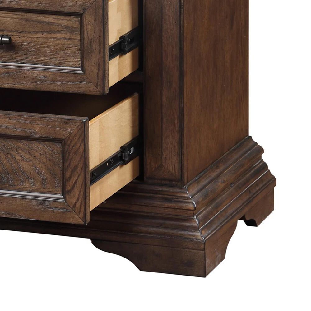New Heritage Design Mar Vista 3 Drawer Nightstand in Brushed Walnut, , large