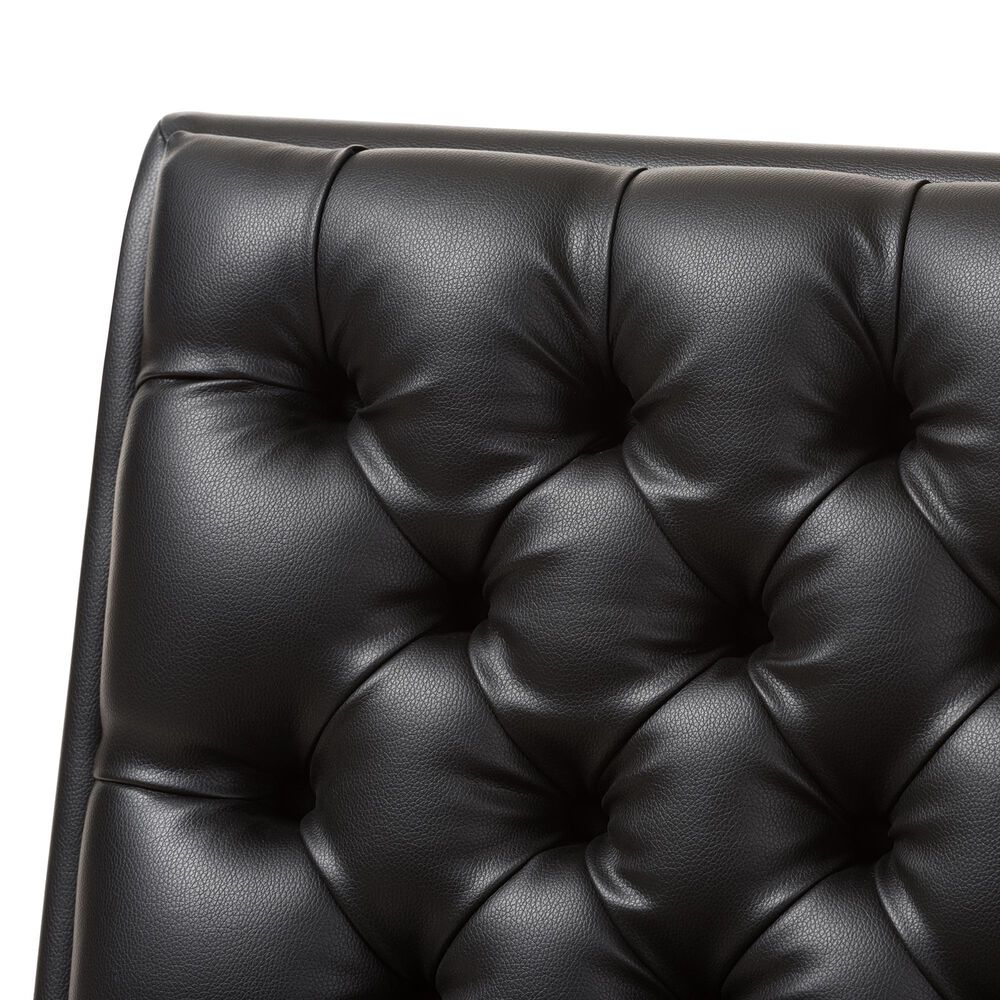 Baxton Studio Annetha Lounge Chair in Black, , large