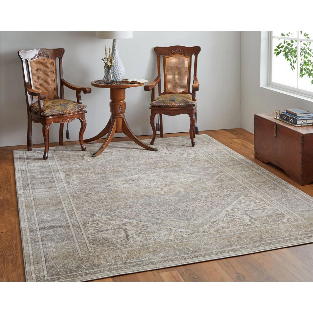 Feizy Celene 39KXF 7&#39;9&quot; x 10&#39; Beige and Gray Area Rug, , large