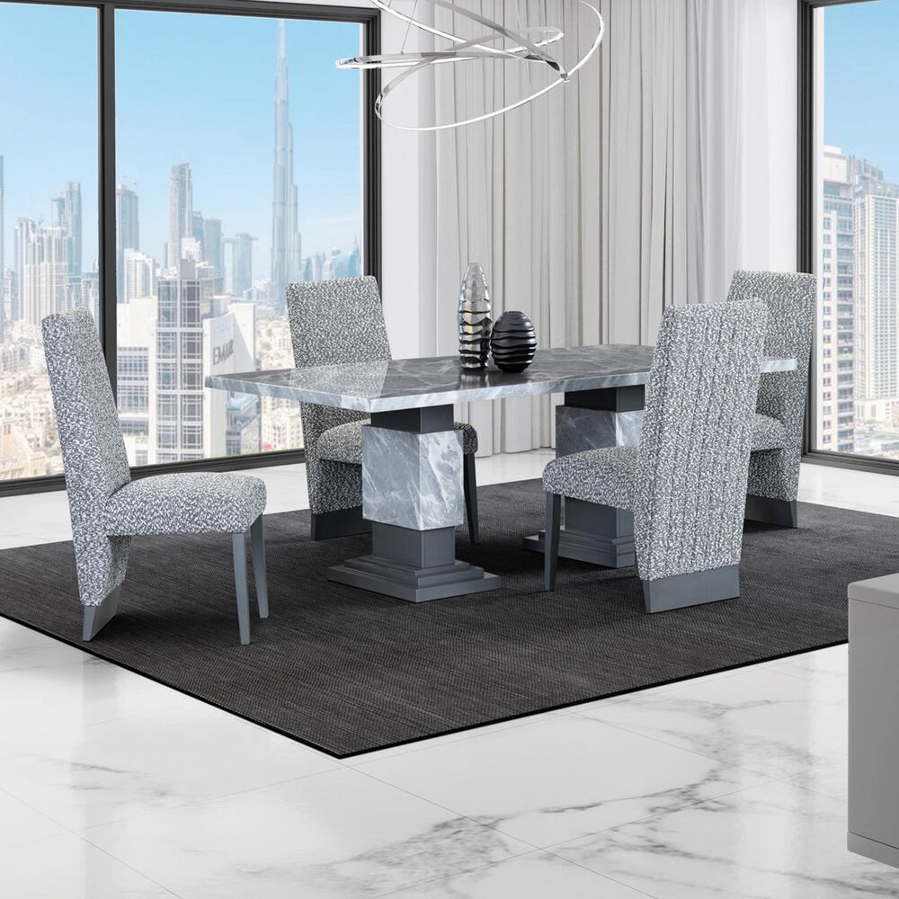 Global Furniture USA 7-Piece Rectangular Dining Set in Grey, , large