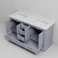 Lexora Home Dukes 60" Double Bathroom Vanity in Dark Grey with White Cultured Marble Top and Rectangular Sinks, , large