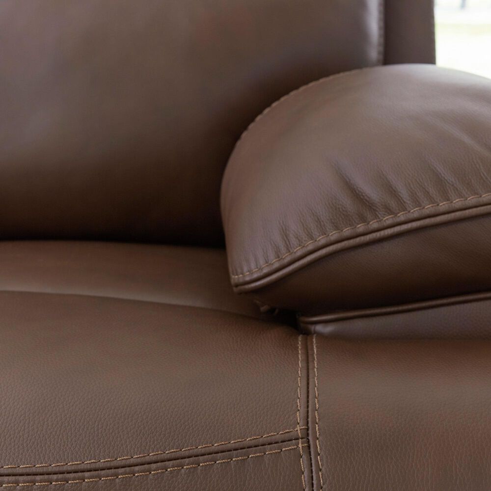 Ashley VonRyan Power Reclining Loveseat with Adjustable Headrest in Tobacco, , large
