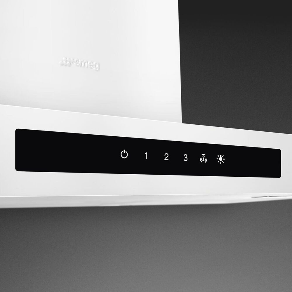 SMEG 36" Flat T-Shape Universal Brushed Hood in Matte White, , large