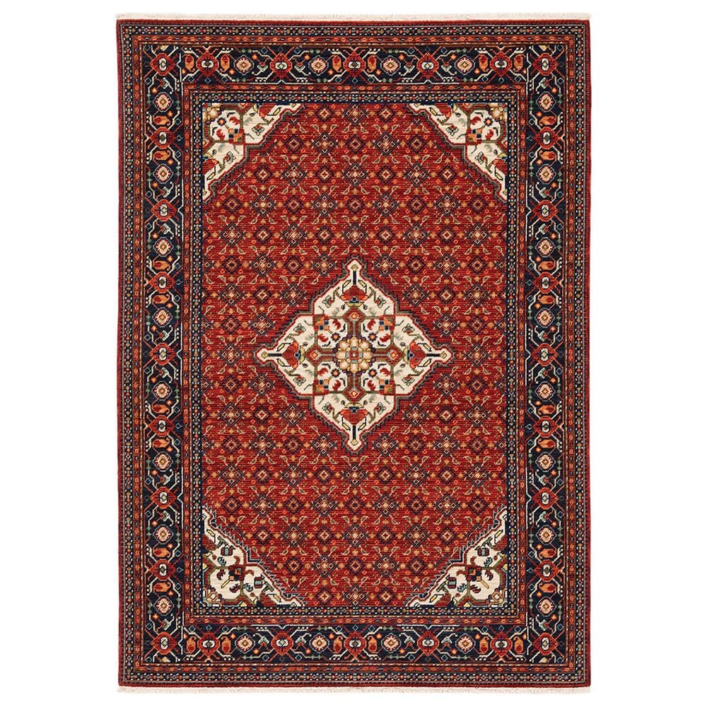 Oriental Weavers Lilihan Medallion 001C6 5"3" x 7"6" Red and Blue Area Rug, , large