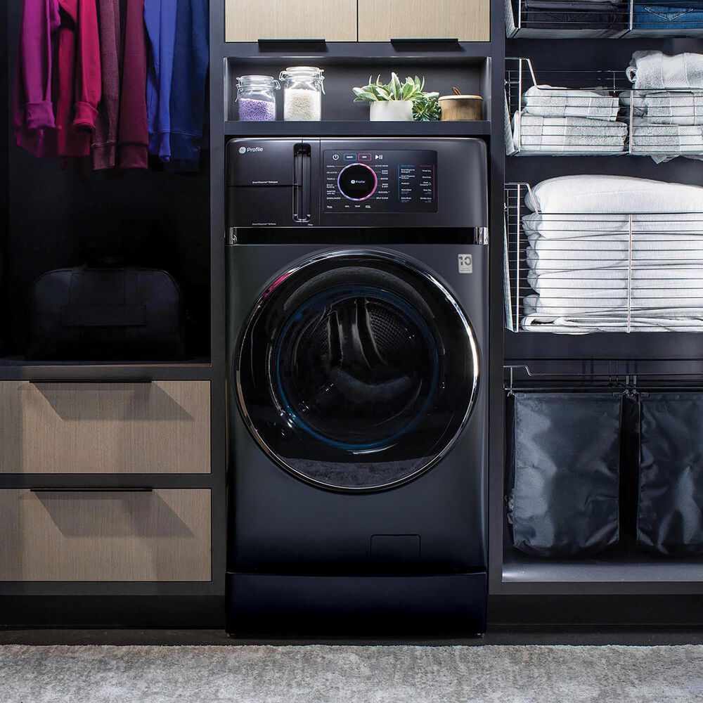 GE Profile 4.8 Cu. Ft. Smart Front Load Combo Washer/Dryer in Sapphire Blue, , large