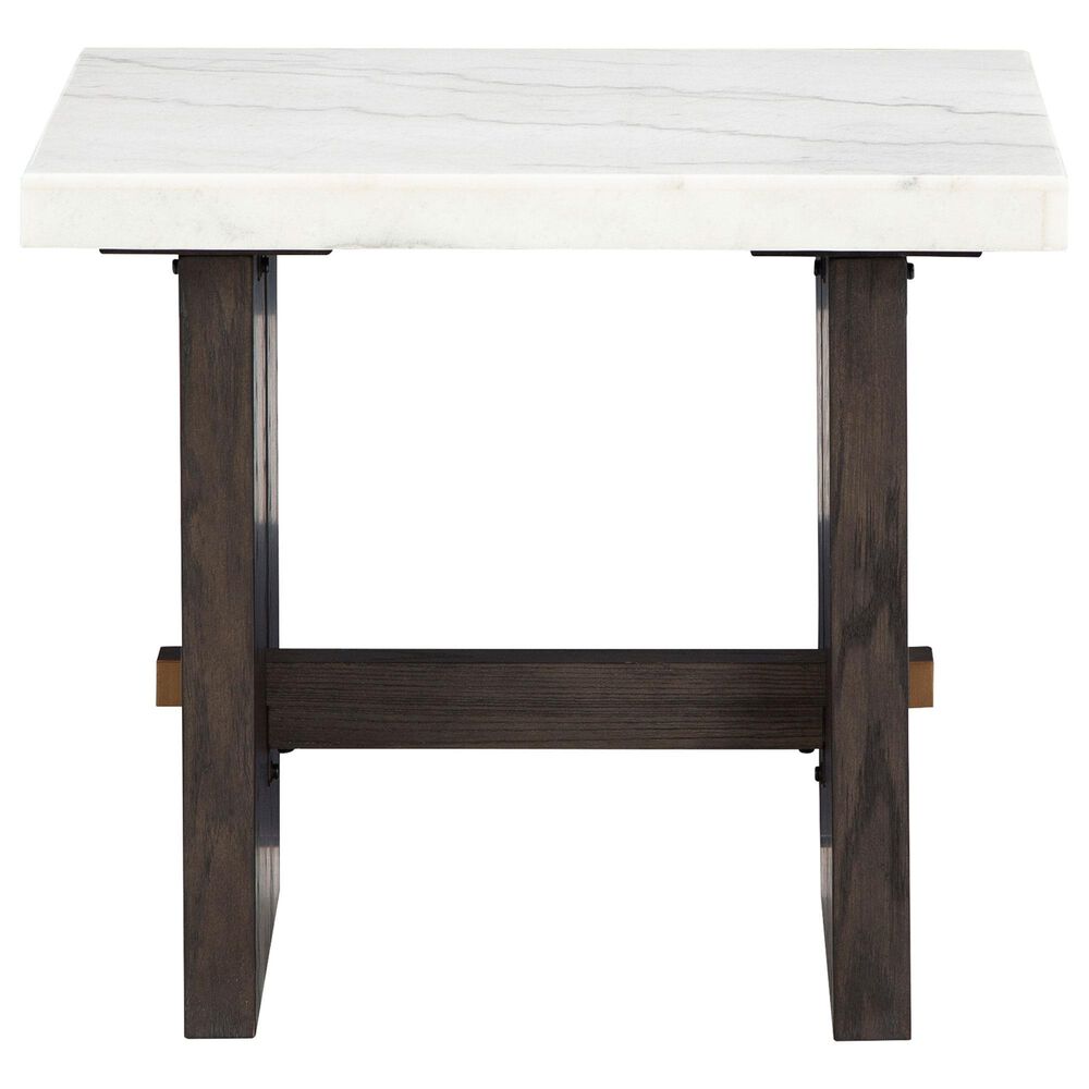 Ashley Burkhaus End Table in White and Dark Brown, , large