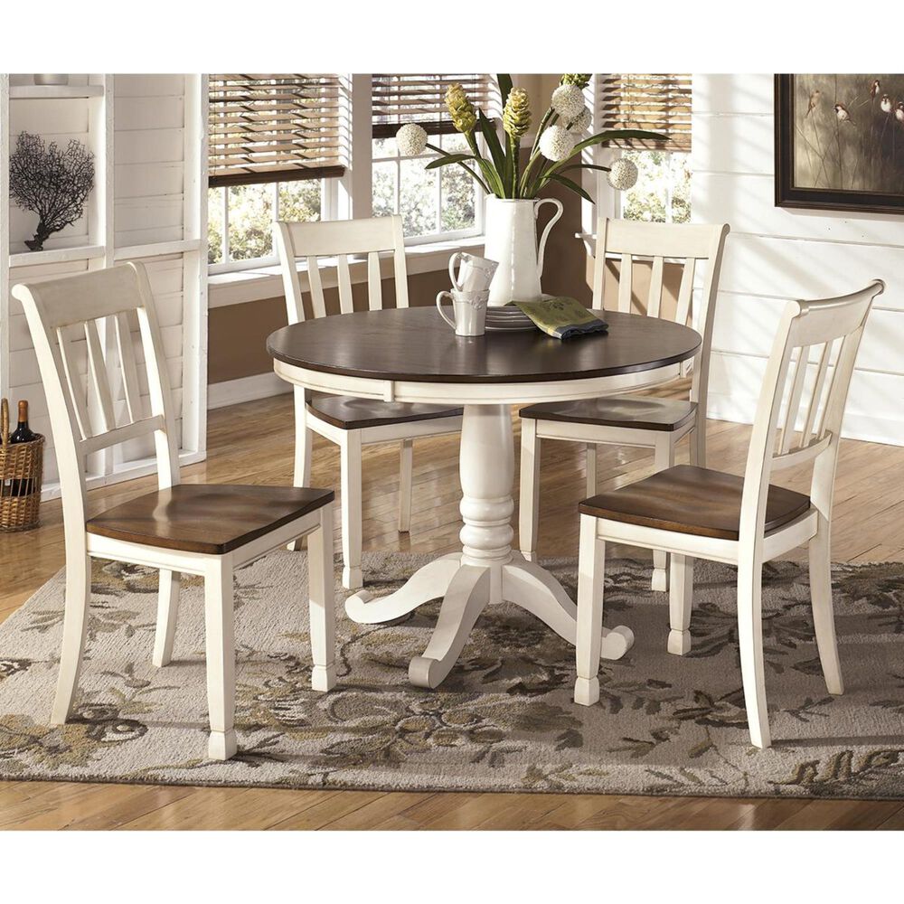 Signature Design by Ashley Whitesburg 5-Piece Dining Set in Brown and Cottage White, , large