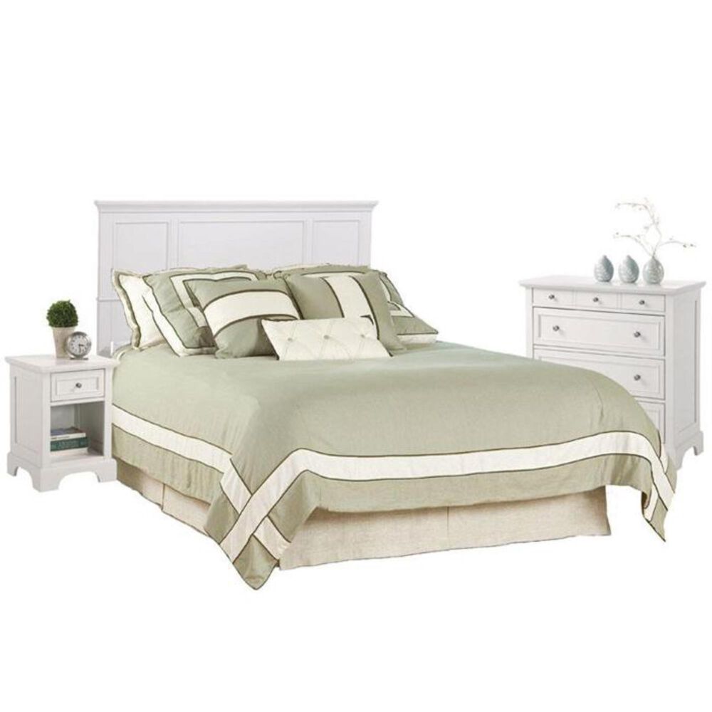 Homestyles Naples 3 Piece Queen Bedroom Set in White, , large