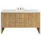 James Martin Vanities Hudson 60" Single Bathroom Vanity in Light Natural Oak with 3 cm Ethereal Noctis Quartz Top and Rectangular Sink, , large