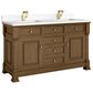 James Martin Vanities Brookfield 60" Double Bathroom Vanity in Honey Oak with Single Hole 3 cm White Zeus Quartz Top and Rectangular Sinks, , large