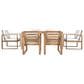 HOMLUX 7-Piece Patio Dining Set with 69" Rectangular Light Teak Table and Umbrella Hole in Beige, , large