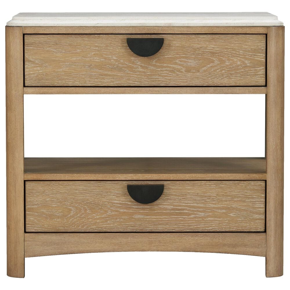 Simeon Collection Escape King Upholstered Platform Bed with 2 Nightstands in Natural Patina and Sandstone, , large
