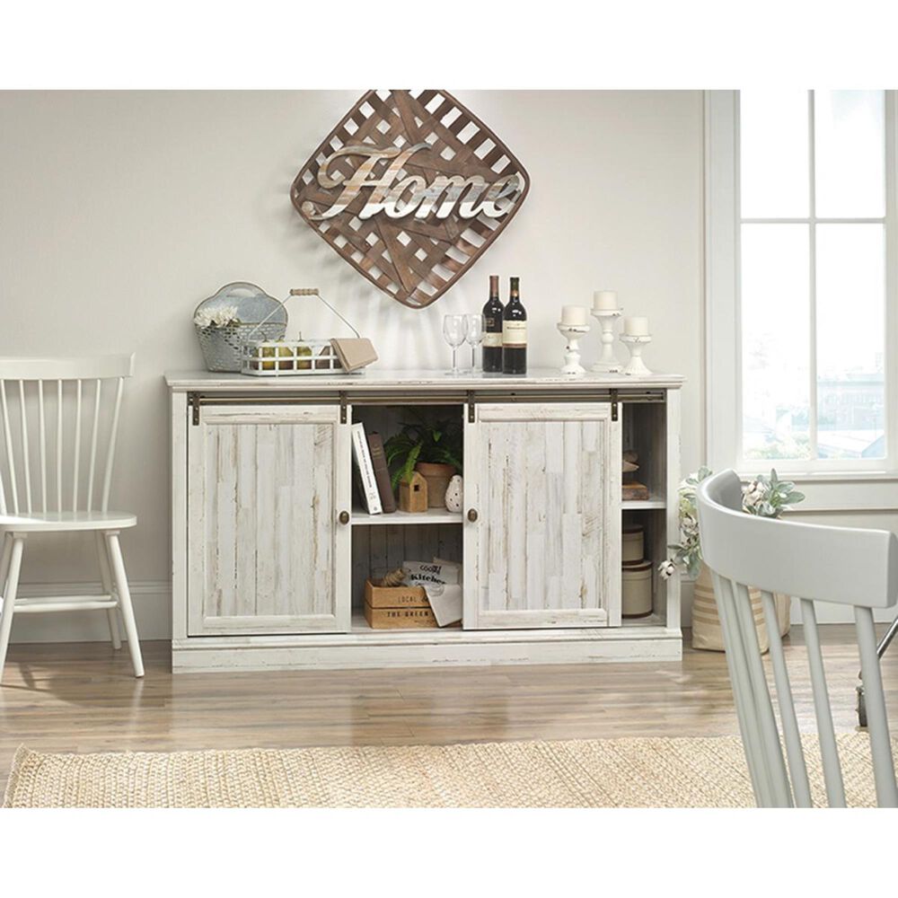 Sauder Barrister Lane 61&quot; Entertainment Credenza in White Plank, , large