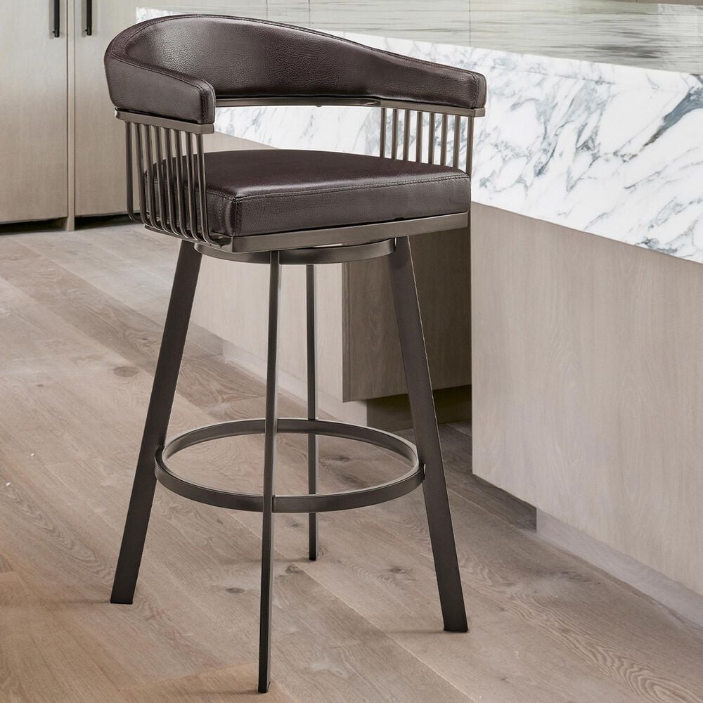 Blue River Bronson 30&quot; Swivel Barstool in Chocolate/Java, , large