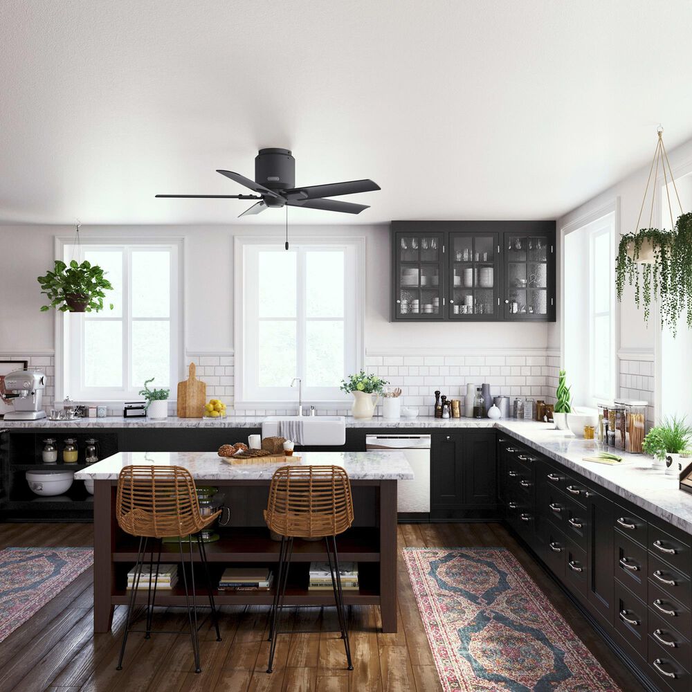 Hunter Terrace 44&quot; Outdoor Ceiling Fan in Matte Black, , large