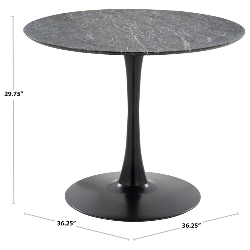 LumiSource Pebble Dining Table in White and Black - Table Only, , large