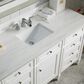 James Martin Vanities Brittany 60" Single Bathroom Vanity in Bright White with 3 cm Arctic Fall Solid Surface Top and Rectangular Sink, , large