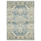 Oriental Weavers Branson Aztec Medallion 1"10" x 7"3" Blue and Beige Runner, , large