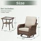 Hearth and Haven 3-Piece Outdoor Bistro Set with Swivel Gliders Rocker in Beige, , large