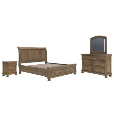 Ashley Feddinger 4-Piece California King Storage Bedroom Set in Chestnut Brown, , large