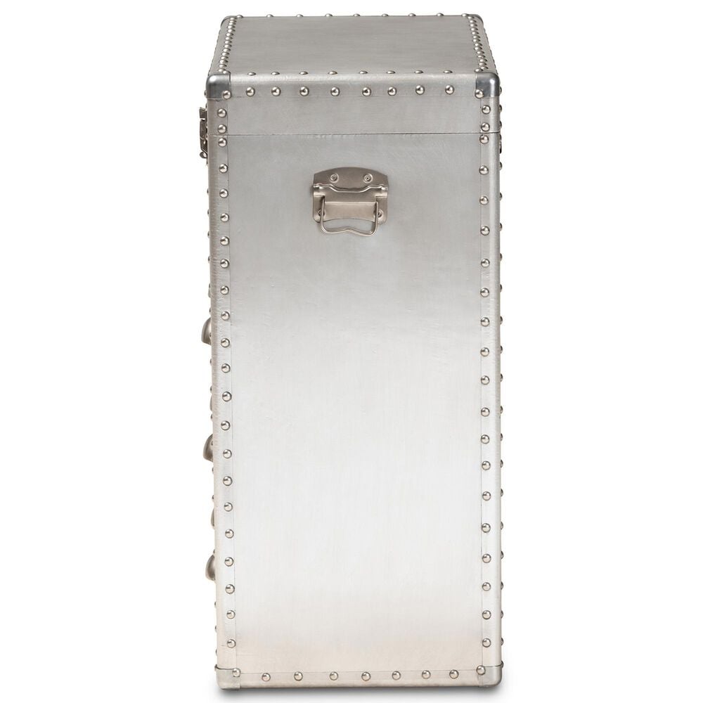 Baxton Studio Serge 3-Drawer Accent Storage Cabinet in Silver, , large