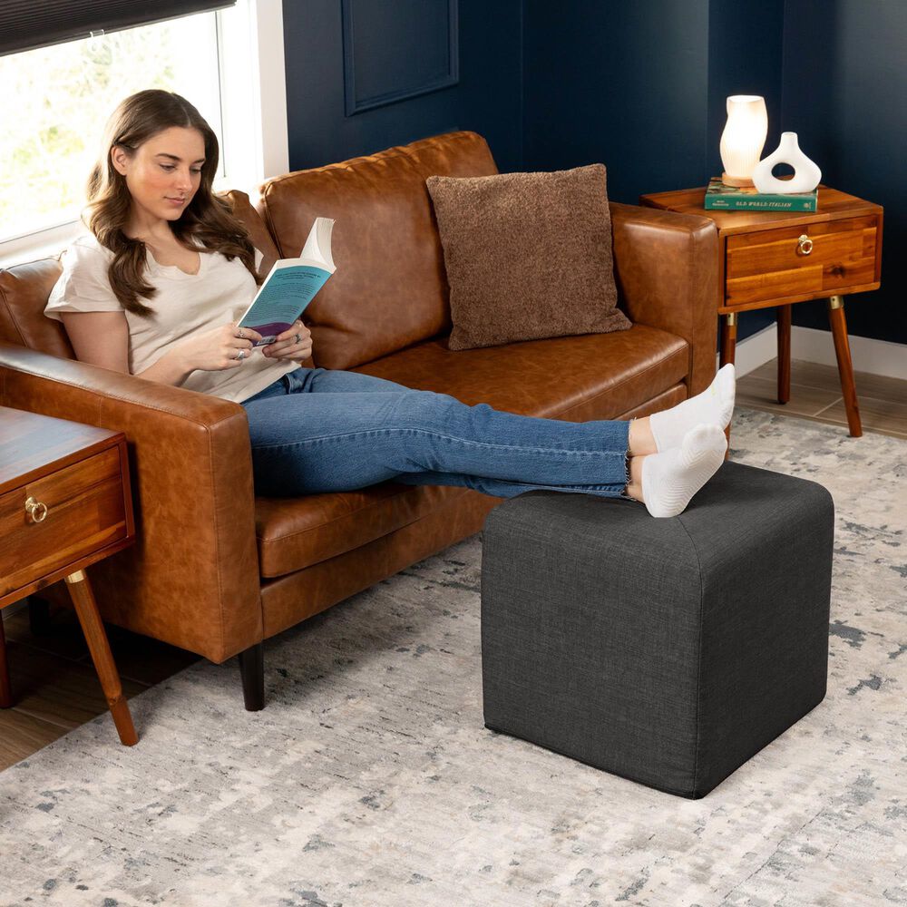 Jaxx Monroe Small Ottoman in Ebony, , large