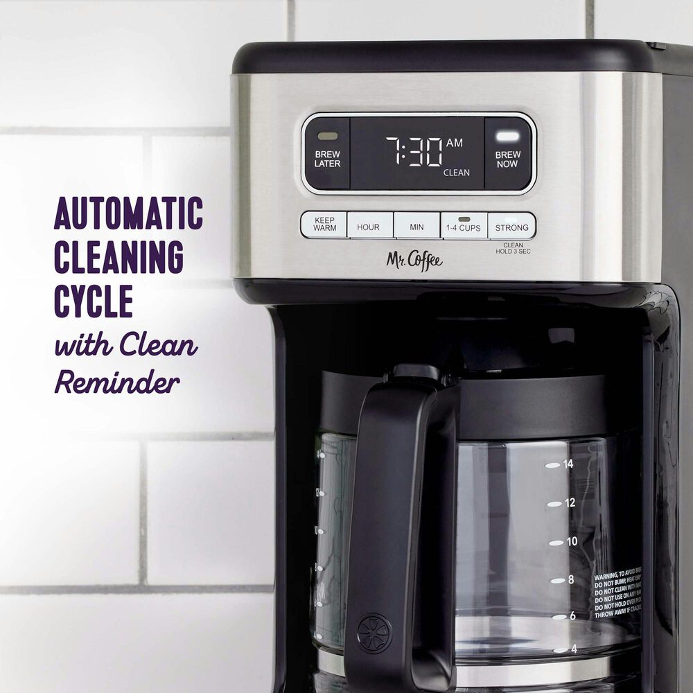 Mr. Coffee 14-Cup Programmable Coffee Maker in Black and Stainless Steel, , large