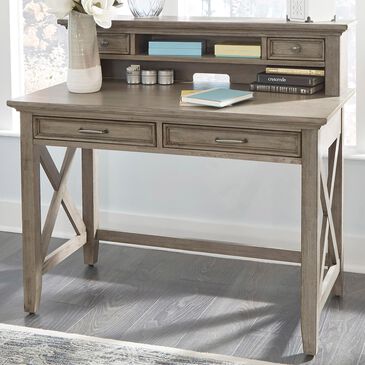 Homestyles Mountain Lodge Desk with Hutch in Gray, , large