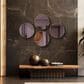 Howard Elliott Broidy Round Mirror in Aubergine Purple and Gold, , large