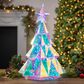 The Gerson Company 19.7" USB Electric RGB Lighted Holographic Holiday Tree with Remote Control in White, , large