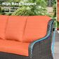 HOMLUX HOMLUX 5-Piece Patio Furniture Set with Chairs and Ottomans, High Back Outdoor Sofa Set, Brown Rattan in Orange Red, , large